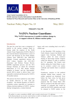 NATO`s Nuclear Guardians: Why NATO`s Bureaucracy is Unable to