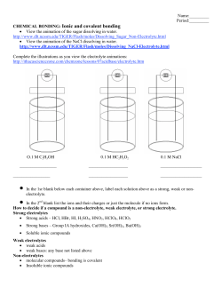 CHEMICAL BONDING: Ionic and covalent bonding