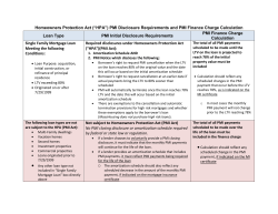 ("HPA") PMI Disclosure Requirements and PMI Finance Charge