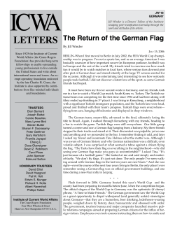 The Return of the German Flag - Institute of Current World Affairs