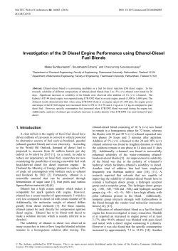Investigation of the DI Diesel Engine Performance using Ethanol