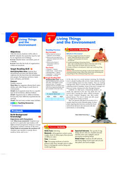 1 Living Things 1 Living Thing and the and the