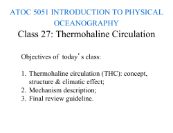 Class 27: Thermohaline Circulation