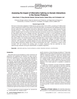 Assessing the Impact of Alternative Splicing on