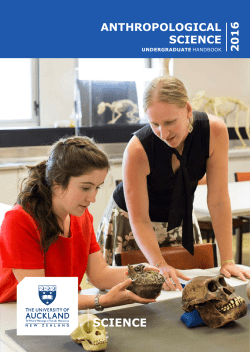 Anthropological Science Undergraduate Handbook 2016