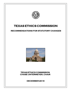 Legislative Recommendations