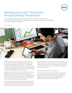 Boosting User and IT Productivity through Desktop Virtualization