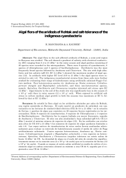 Algal flora of the aridisols of rohtak and salt-tolerance of