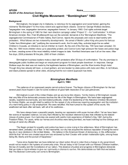 Civil Rights Movement: &ldquo;Bombingham&rdquo; 1963 - Bombingham