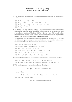 Tutorial-4, MA 108 (ODE) Spring 2015, IIT Bombay