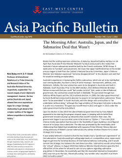 The Morning After: Australia, Japan, and the Submarine Deal that