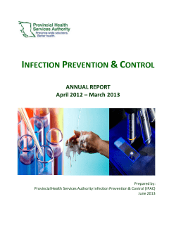Infection Prevention and Control Annual Report 2012-13