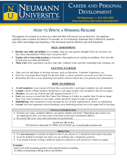 HOW TO WRITE A WINNING RESUME