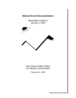Natural Event Documentation - San Joaquin Valley Air Pollution