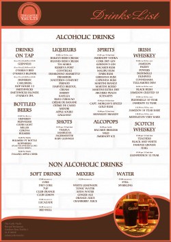 Bar Drinks Menu - The Castle Hotel