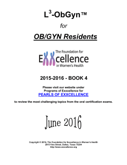 L -ObGyn - The Foundation for Exxcellence in Women`s Health
