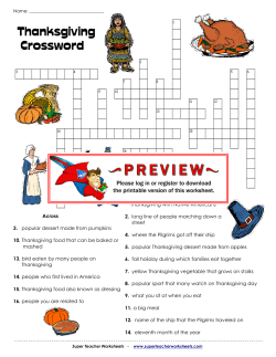 Thanksgiving Crossword - Super Teacher Worksheets