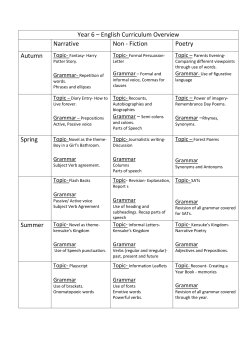 Year 6 – English Curriculum Overview Narrative Non