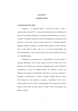 1 CHAPTER I INTRODUCTION 1.1 Background of the Study