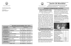 Hanukkah Newsletter 2014 - Jewish Federation of Northeastern