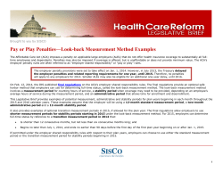 Pay or Play Penalties&mdash;Look-back Measurement