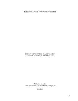 Budget Expenditure Classification and the New Fiscal - PFM blog