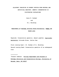ALLOZYMIC VARIATION IN DESERT PUPFISH FROM NATURAL