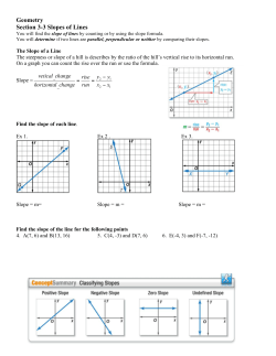 Geometry Section 3-3 Slopes of Lines