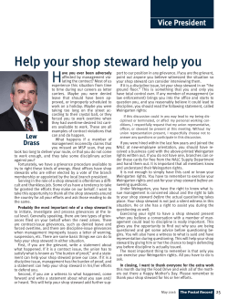 NALC Vice President: Help your shop steward help you