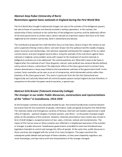 Abstract Anja Huber (University of Bern) Restrictions against