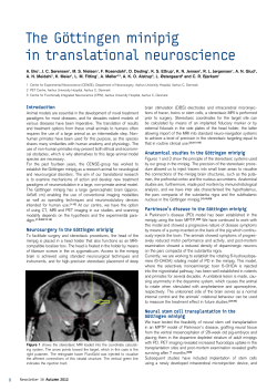 The G&ouml;ttingen minipig in translational neuroscience
