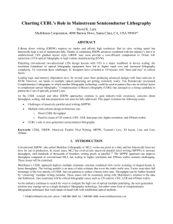 Charting CEBL`s Role in Mainstream Semiconductor Lithography