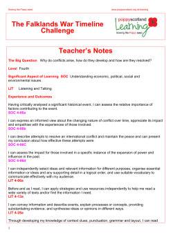 The Falklands War Timeline Challenge Teacher`s Notes
