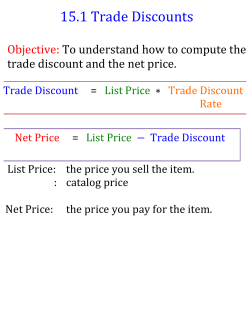 15.1 Trade Discounts
