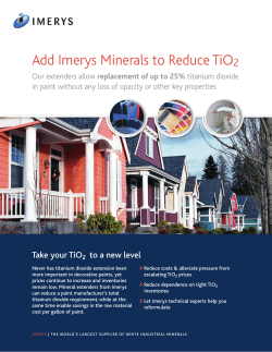 Add Imerys Minerals to Reduce TiO2