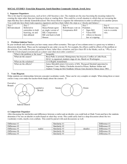 SOCIAL STUDIES From Kim Huegerich, South