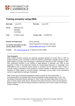Tracing ancestry using DNA