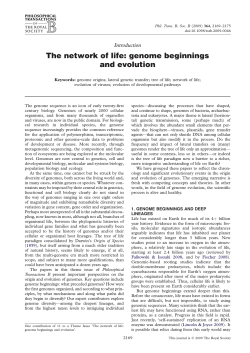 The network of life: genome beginnings and