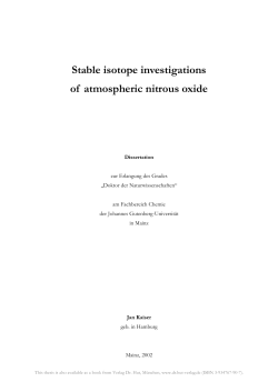 Stable isotope investigations of atmospheric nitrous oxide