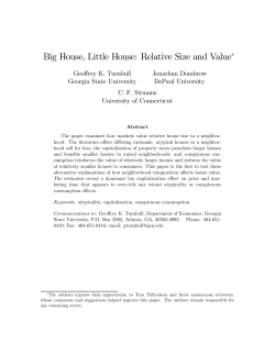 Big House, Little House: Relative Size and Value&lowast;