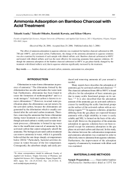 Ammonia Adsorption on Bamboo Charcoal with Acid Treatment