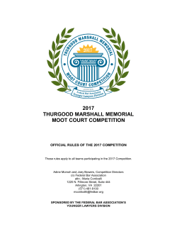 2017 THURGOOD MARSHALL MEMORIAL MOOT COURT
