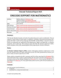 Unicode Technical Report #25, Unicode Support for