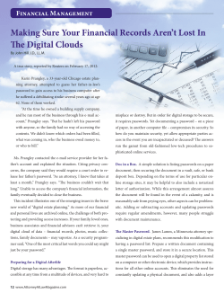 Making Sure Your Financial Records Aren`t Lost In The Digital Clouds