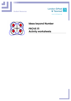 Ideas beyond Number PROVE IT! Activity worksheets
