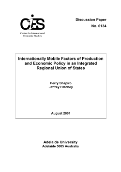 Internationally Mobile Factors of Production and Economic Policy in