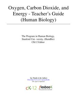 Oxygen, Carbon Dioxide, and Energy - Teacher`s