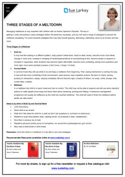 Tip Sheet Three Stages of a Meltdown