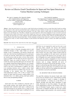 Review on Effective Email Classification for Spam and Non Spam