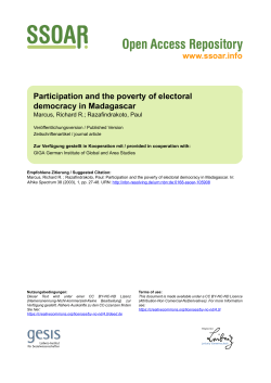 Participation and the poverty of electoral democracy in Madagascar